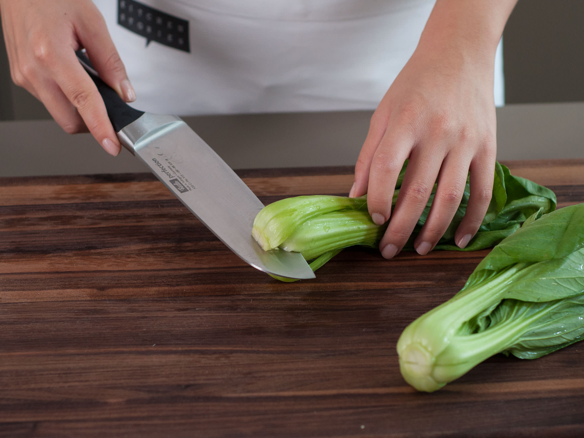 Blanched bok choy with shiitake mushrooms