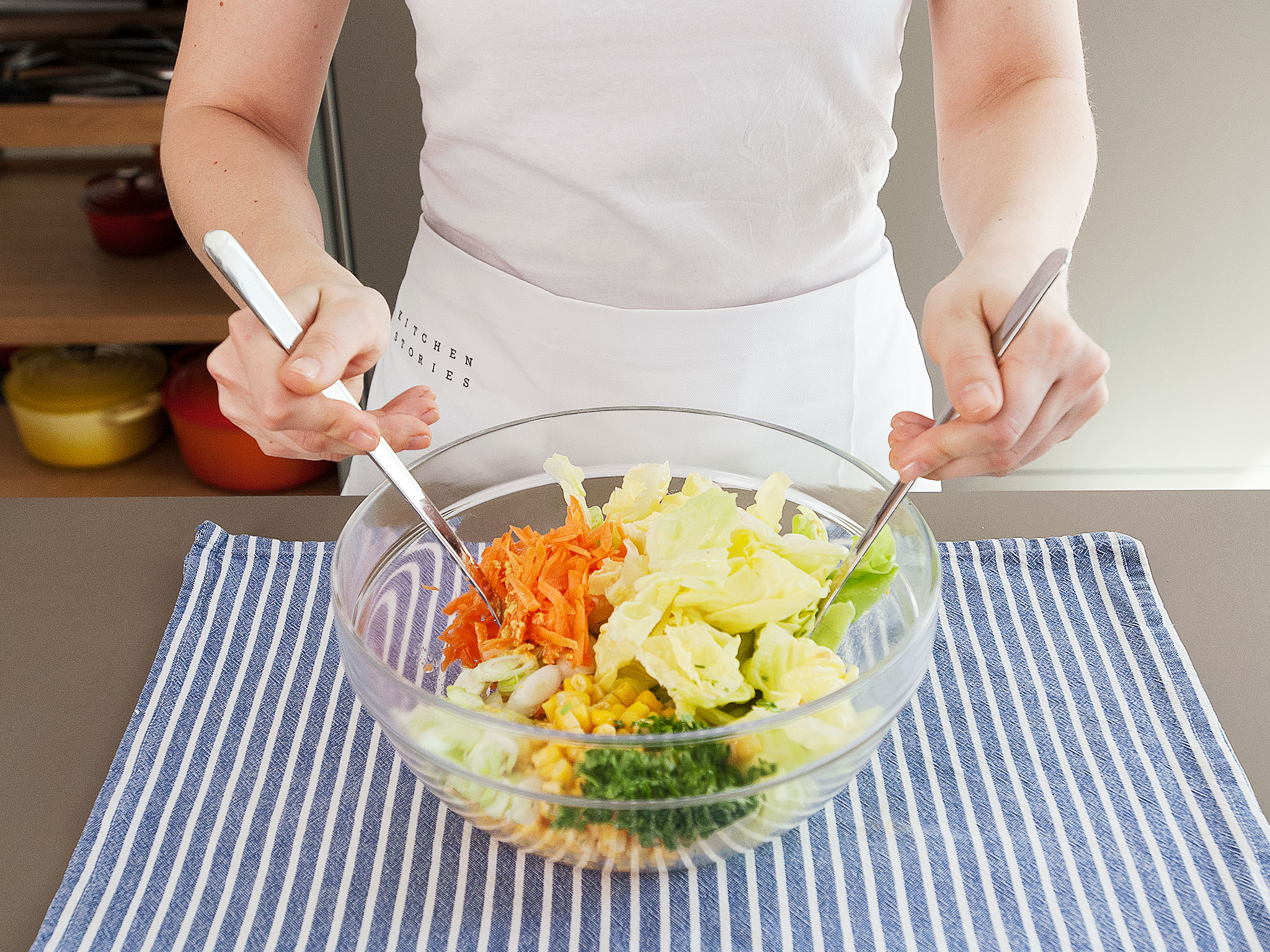 Mixed salad with white balsamic honey mustard dressing