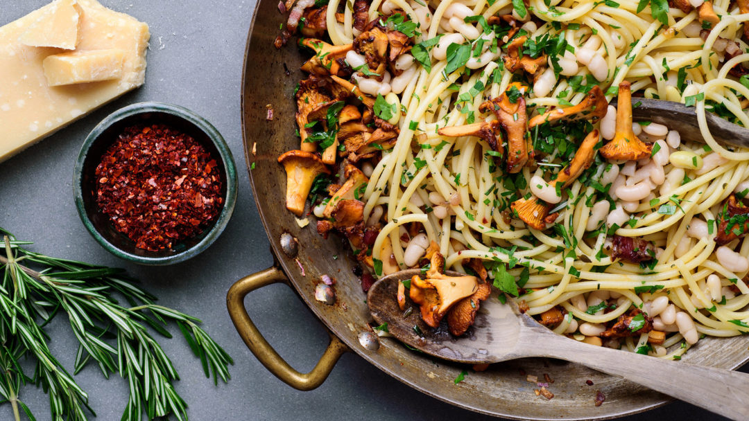 Wild Mushroom and Butter Bean Pasta