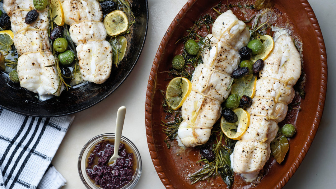 Monkfish Roasted With Herbs and Olives
