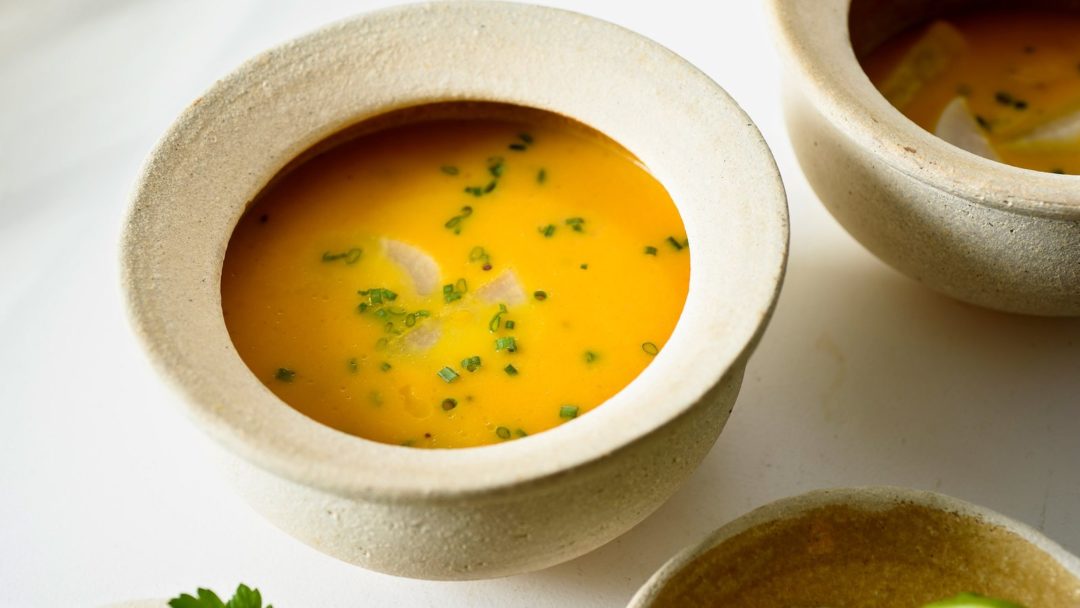 Carrot Soup With Ginger, Turmeric and Lime