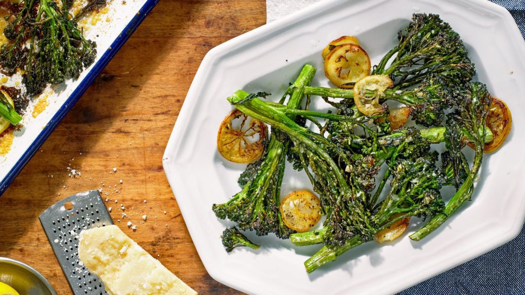 Roasted Broccolini and Lemon With Parmesan