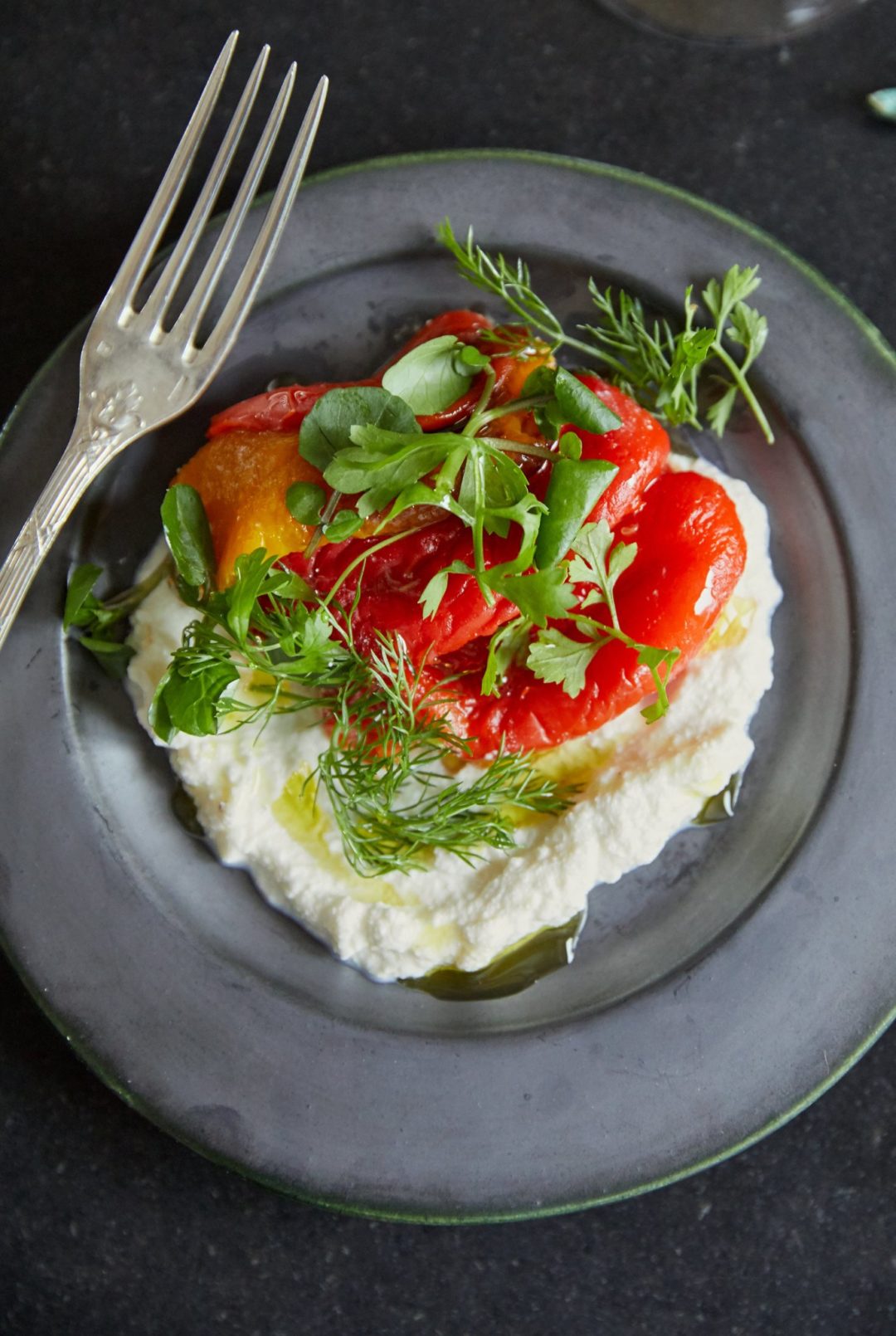 Roasted Peppers With Lemon Ricotta