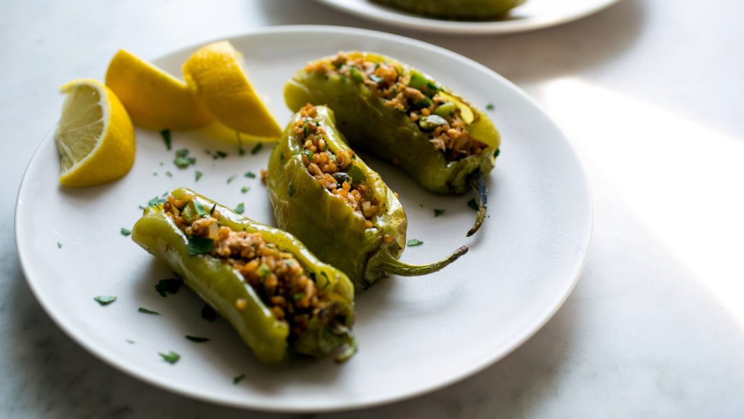 Stuffed Sweet Peppers With Tuna, Bulgur and Herbs