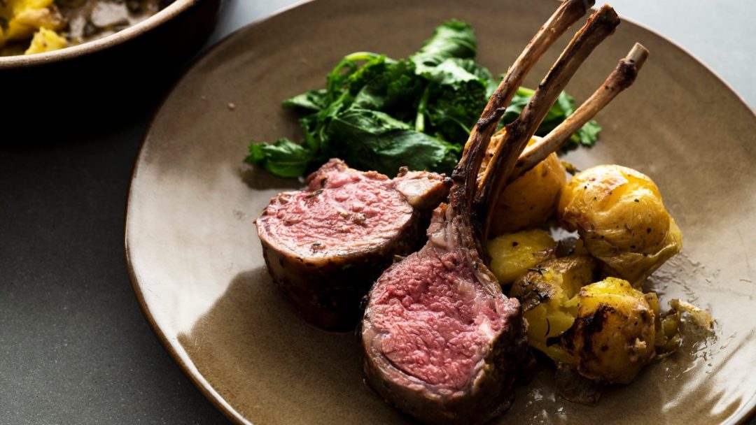 Rosemary Rack of Lamb With Crushed Potatoes