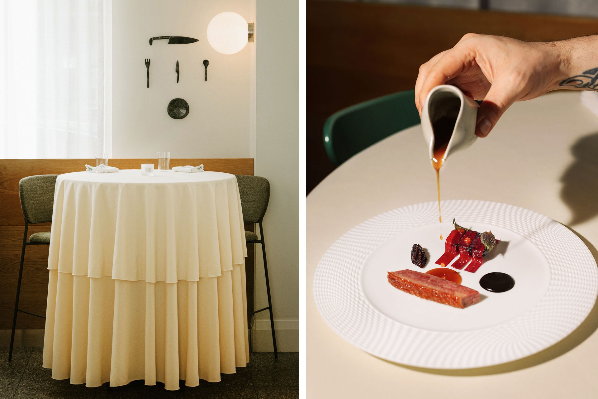 The best wine pairings are the ones that emphasize and amplify the layers and complexity of Restaurant 20 Victoria's dishes. © Scott Usheroff/Restaurant 20 Victoria | © Pat Ozols/Restaurant 20 Victoria