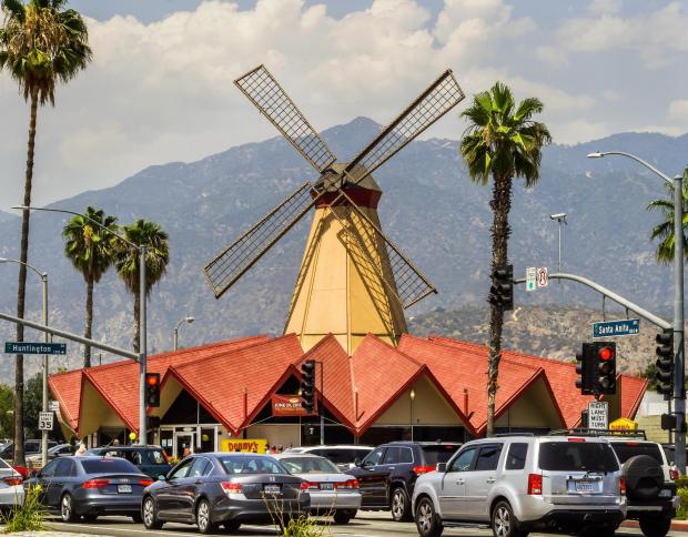 Denny's restored the only remaining Van de Kamp Dutch bakery windmill, built in 1967, in 2016..(Photo by Walt Mancini/Pasadena Star-News)