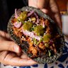 Chabela serves huarache, a thicker, oblong cornmeal based taco.