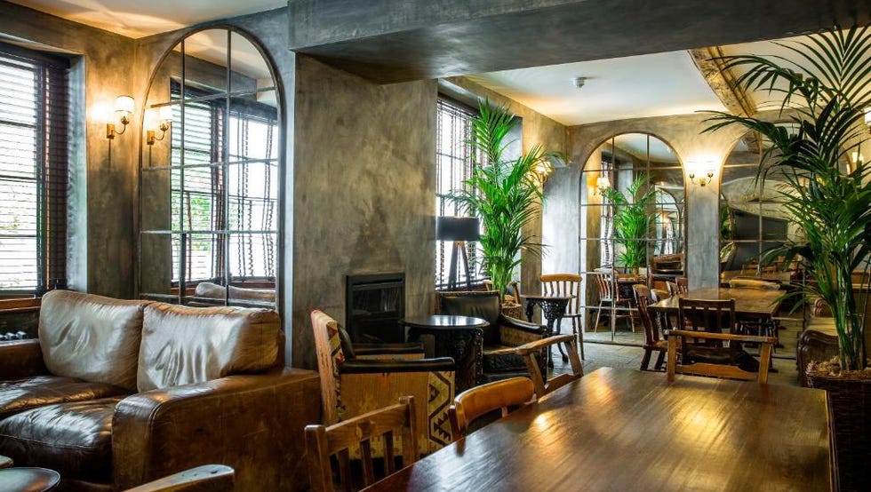hotel dining room with wooden furniture