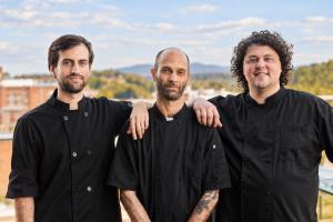 From left: Culinary Director Luke Whitelaw, Head Chef Chris MacMillan and Chef and Sommelier Andrew Trottier