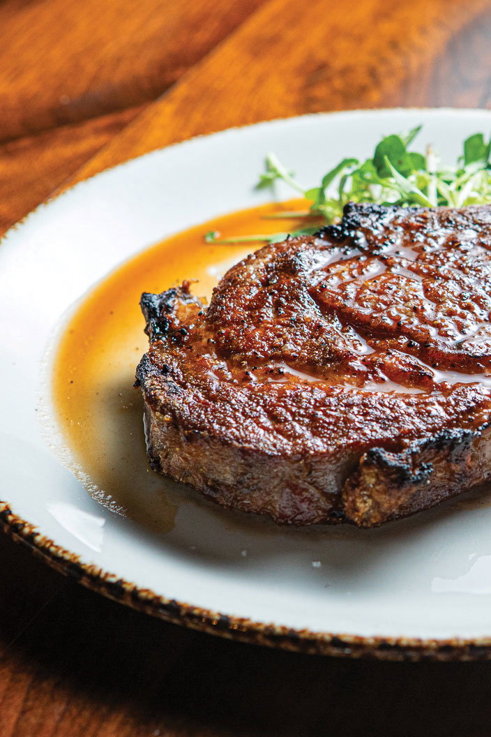 A juicy steak on a plate