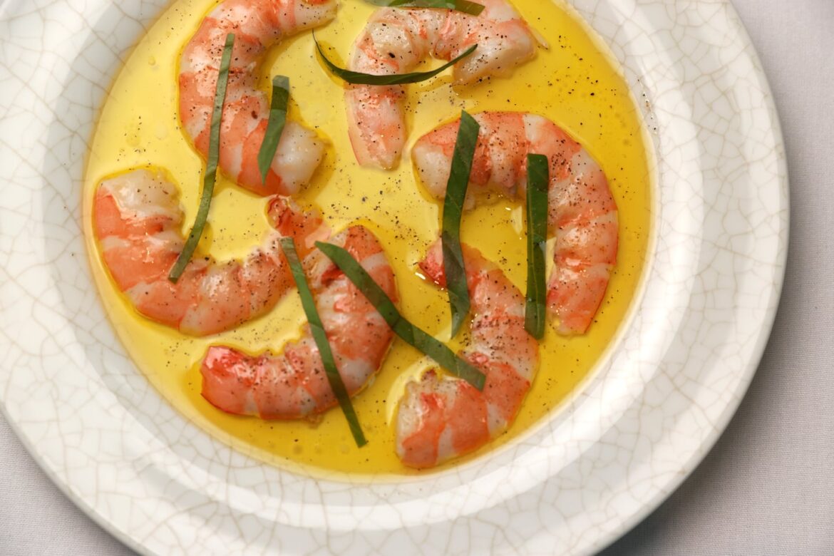 LPM debuts at Four Seasons One Dalton with French Riviera flair Warm prawns at LPM.