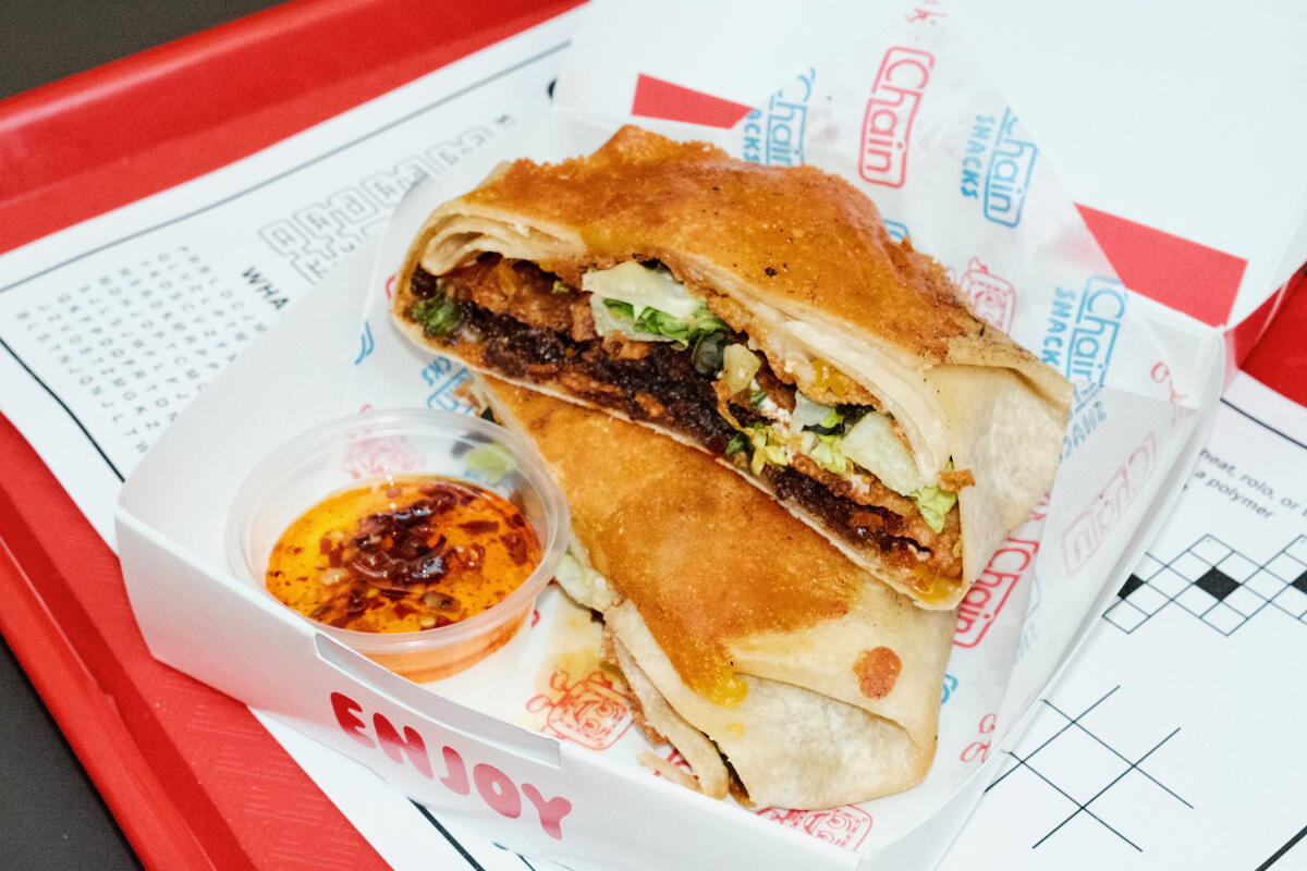 Mei Lin's Mapo Wagyu Cruncho Perfecto, inspired by the Crunchwrap Supreme.