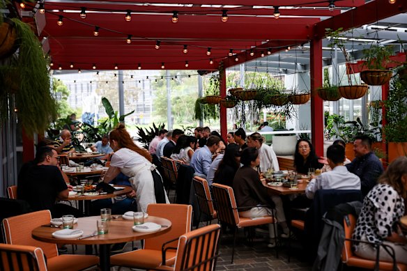 Watermans’ large, leafy outdoor section.