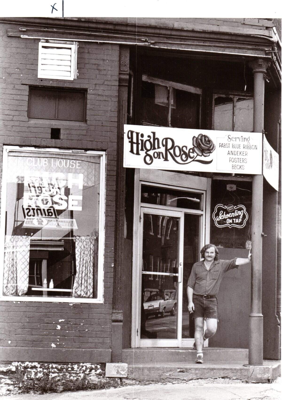 Joe Stearns, proprietor of the bar High on Rose in June 1981.  High on Rose was a popular downtown watering hole situated at the corner of East High Street and Rose Street. Stearns opened the business in June 1975. Photo by Christy Porter | Staff