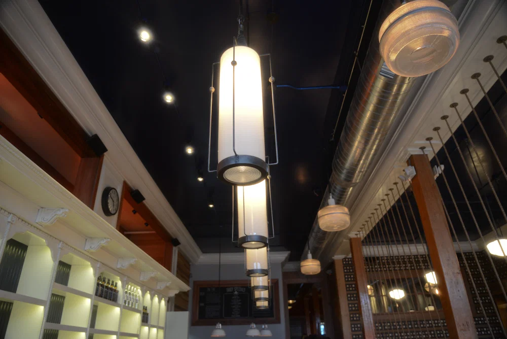 The lighting fixtures were created especially for the Annex.