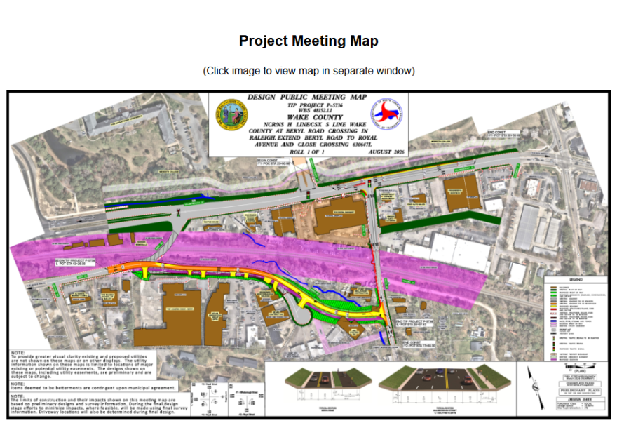 A map showing the proposed changes of Beryl Road