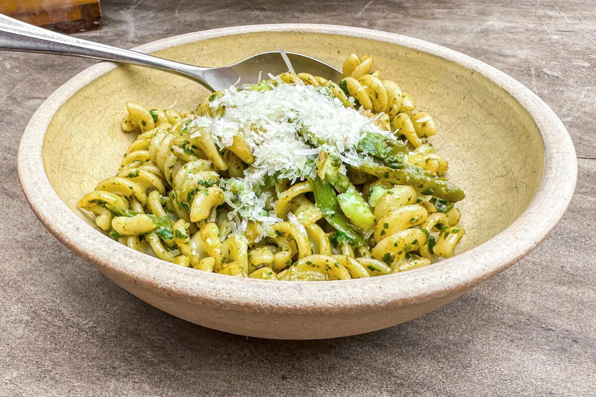  Fusili al pesto Genovese with potatoes and string beans at Lulu 