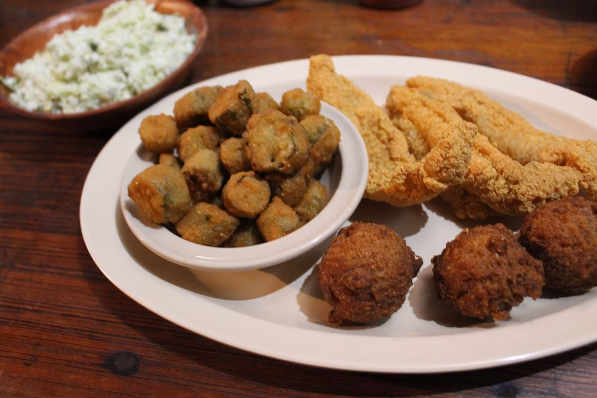 Ezell’s Fish Camp in Lavaca, Ala., recognized for its legendary catfish and family traditions Hush puppies and more at Ezell's Fish Camp
