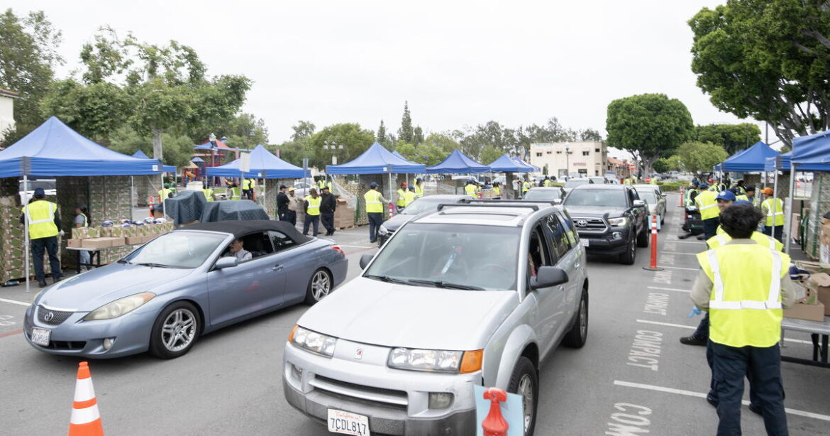 L.A. food giveaway draws thousands, runs out of food L.A. food giveaway draws thousands, runs out of food
