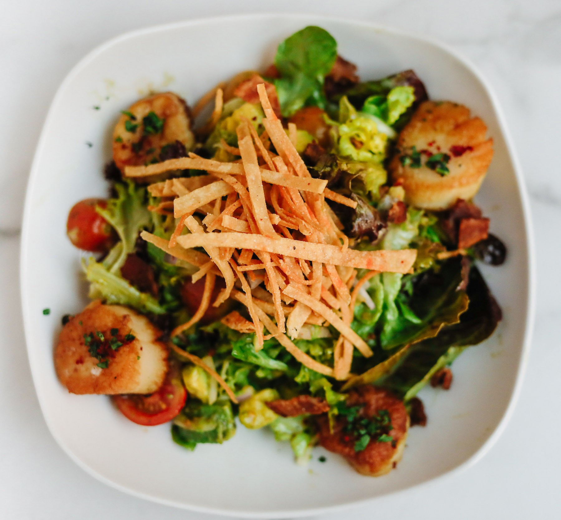 2026 Portland Salad Week Restaurant Specials: scallop salad from Bethany's Table.