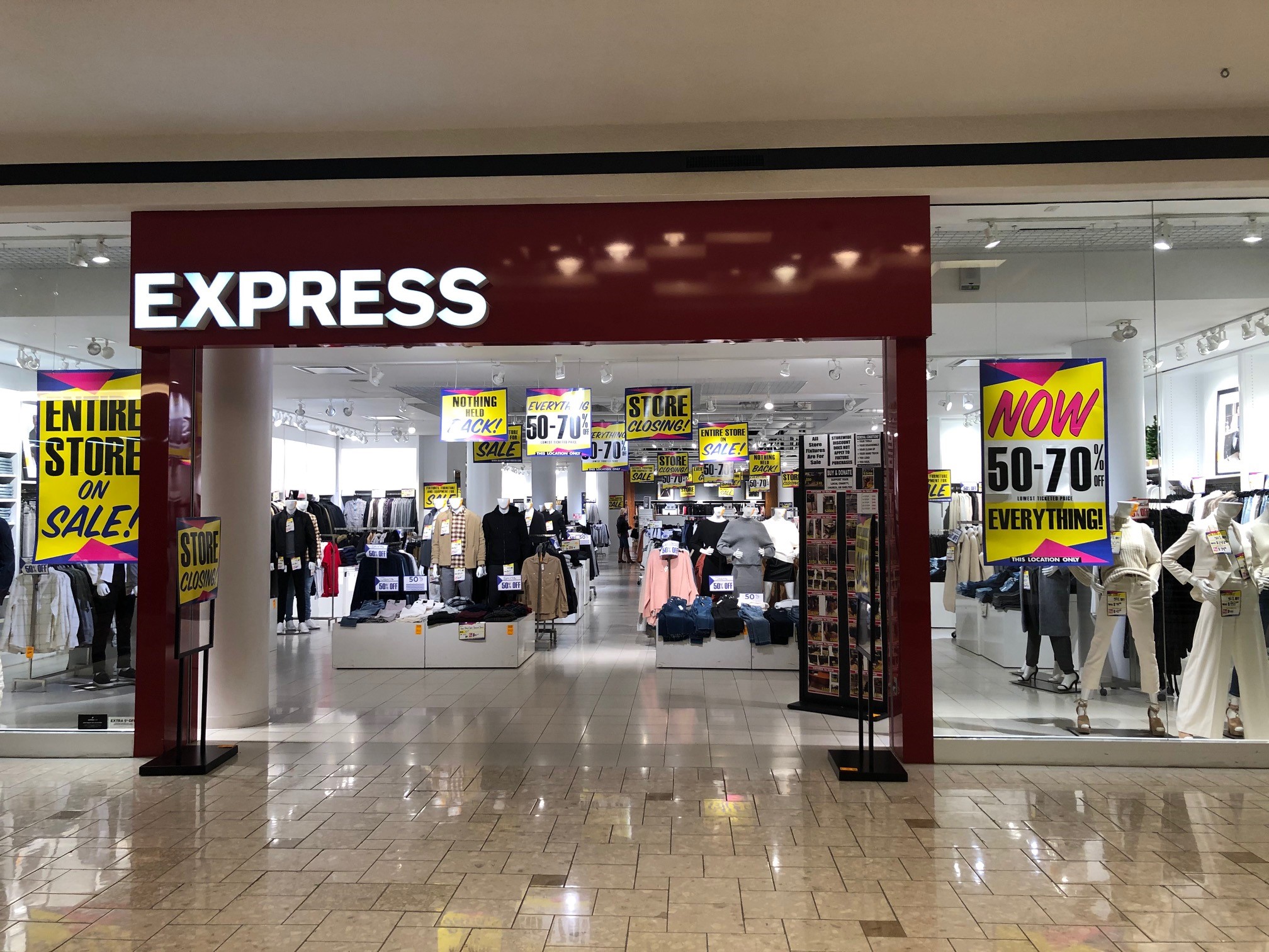 Express was holding a store closing sale in December 2020 at its MacArthur Center mall location in downtown Norfolk but it wasn't clear when it would close for good.