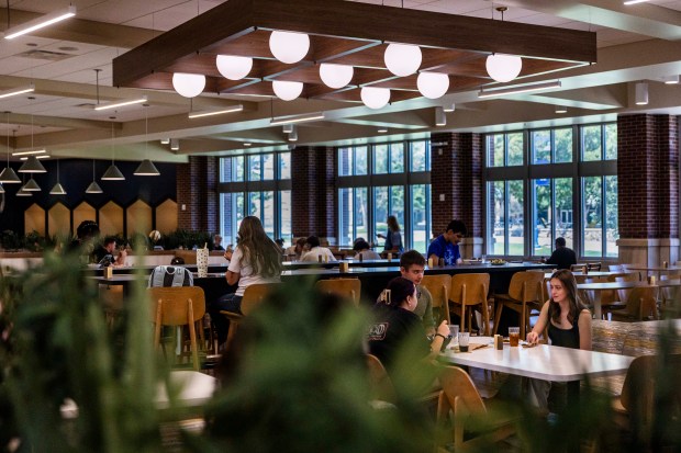 UNC students relax, eat and socialize at Holmes Dining Hall on the campus of the University of Northern Colorado in Greeley on Wednesday, Sept. 2, 2026. (Brice Tucker/Staff Photographer)