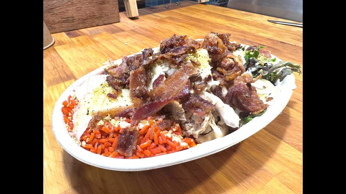 Seen here is a chicken bowl meal from Long Nine Junction.