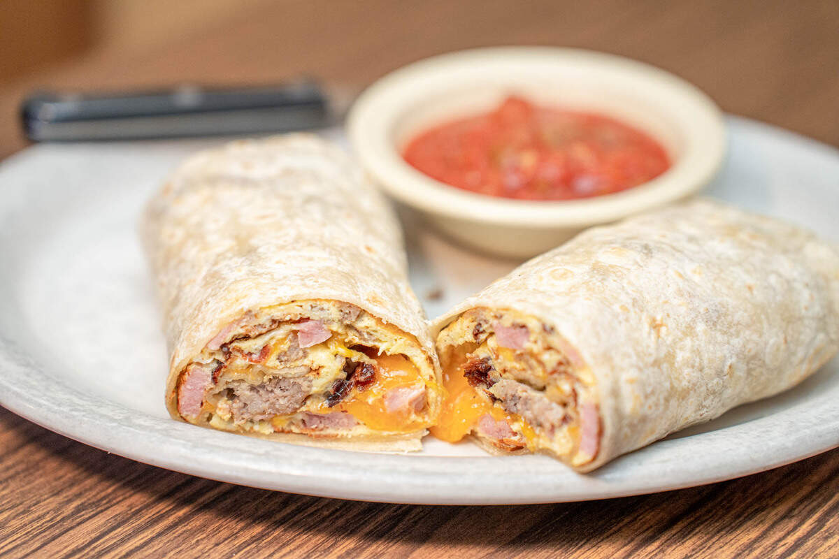 A Loaded Burrito with sausage at Kopper Kettle.