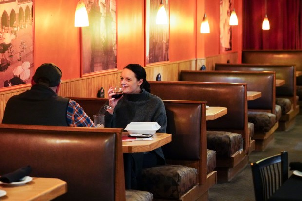 WESTMINSTER, CO - MARCH, 10: Hope Nearhood and her husband Yancy dine at Cracovia in Westminster, Colorado on Friday, March 10, 2023. Cracovia is a polish-american restaurant that opened in 2008. (Photo by Rebecca Slezak/Special to The Denver Post)