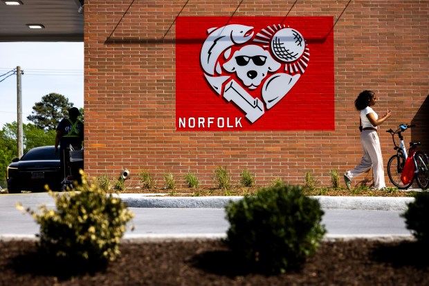 The new Raising Cane's Chicken Fingers at 1580 Monticello Avenue in Norfolk is photographed on Monday, April 13, 2026. (Kendall Warner/The Virginian-Pilot)