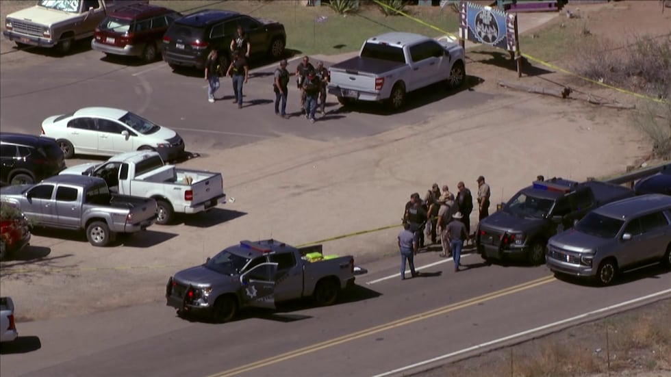 Multiple law enforcement officers were on scene of a shooting near a gas station in Black...