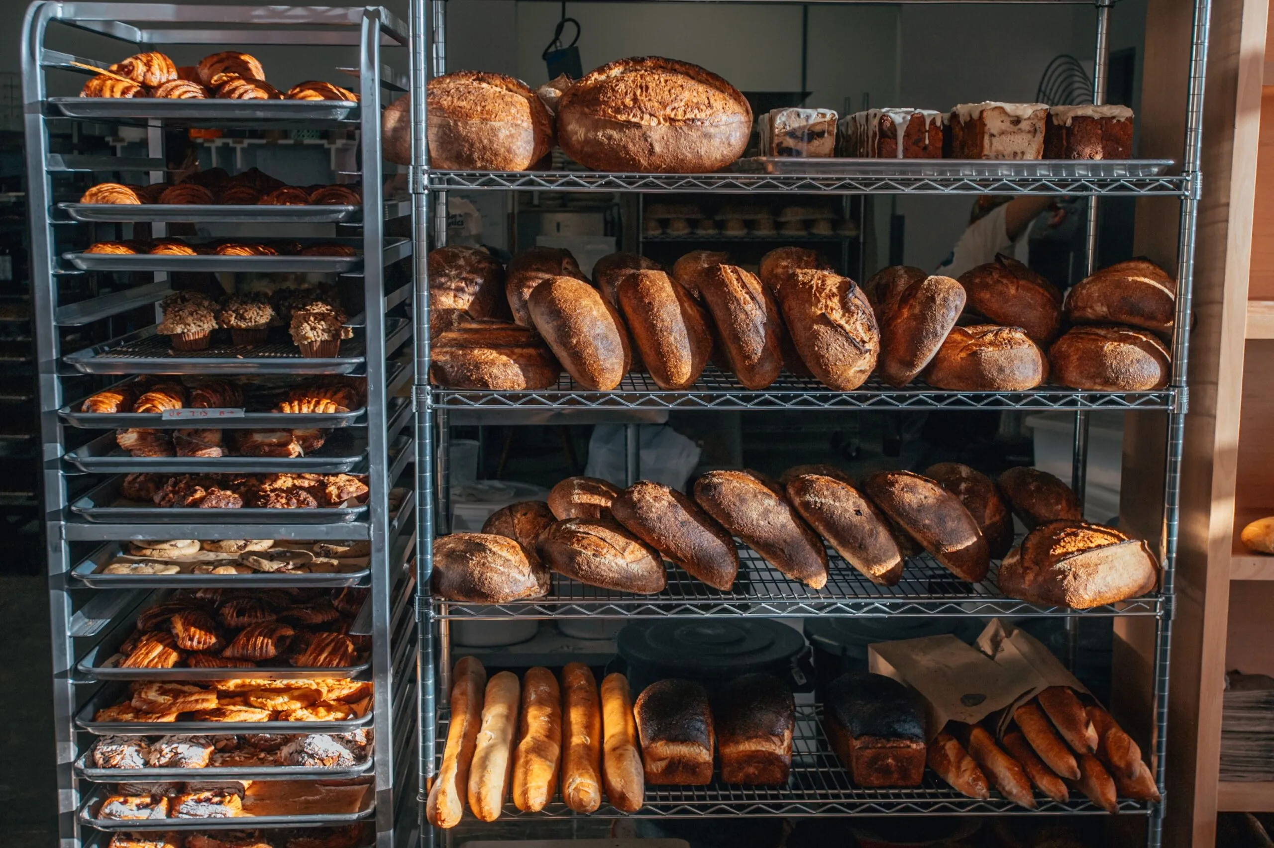 An assortment of fresh-made bread and pastries sit on shelves at Provision Bread and Bakery on Oct. 7, 2023. The bakery features a variety of breads available daily and pastries that are inspired by seasonal ingredients such as a squash muffin, ginger molasses cookie or a plum frangi danish. Gazette file