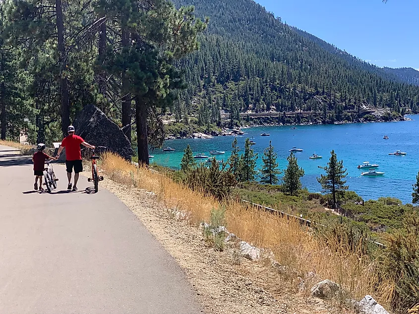 A bike trail and walking path in Incline Village, Nevada.