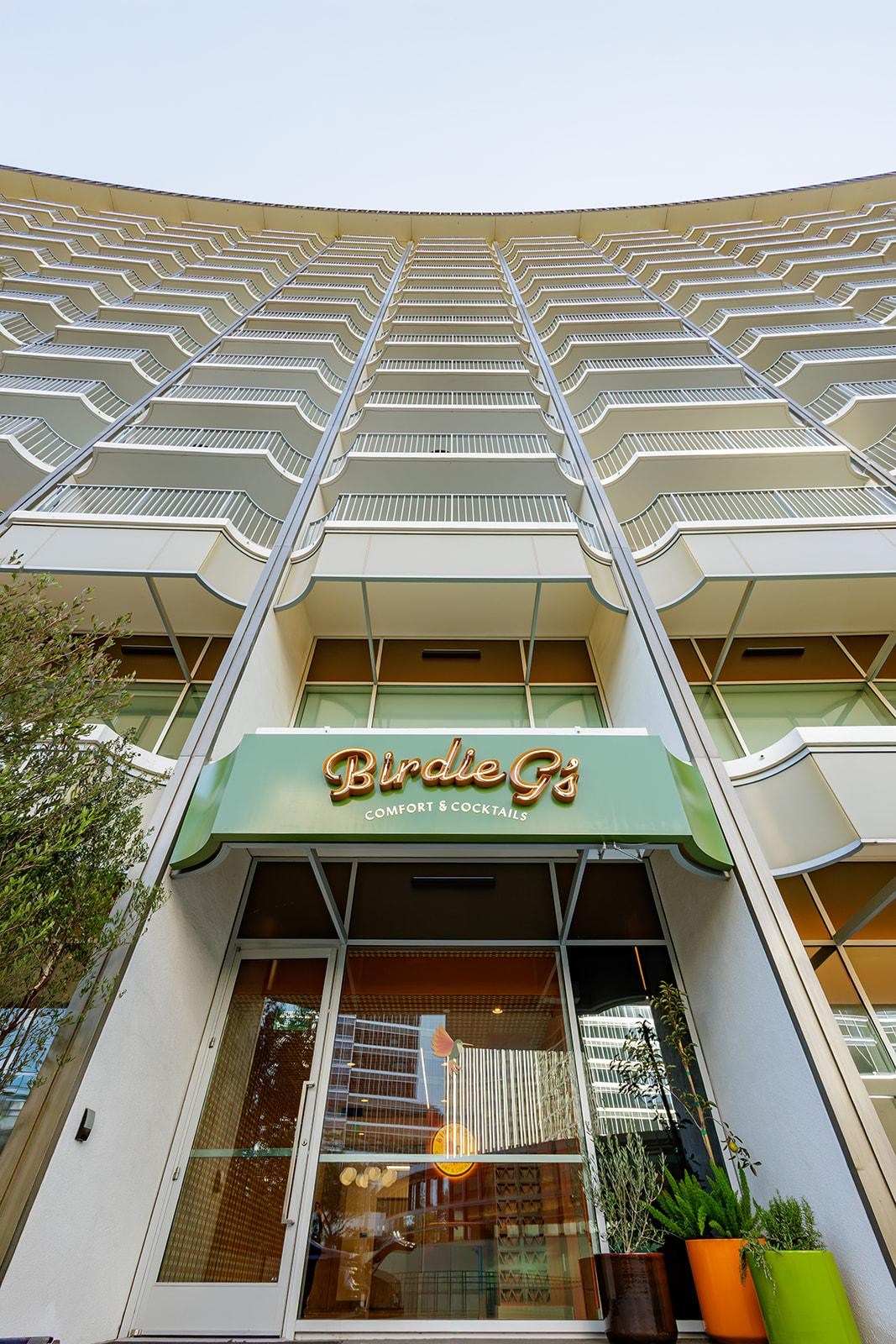 Entrance to Birdie G’s at Fairmont Century Plaza.