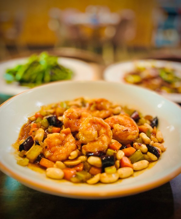 This picture shows Kung Pao Shrimp available at Dumpling Hour-Baton Rouge.