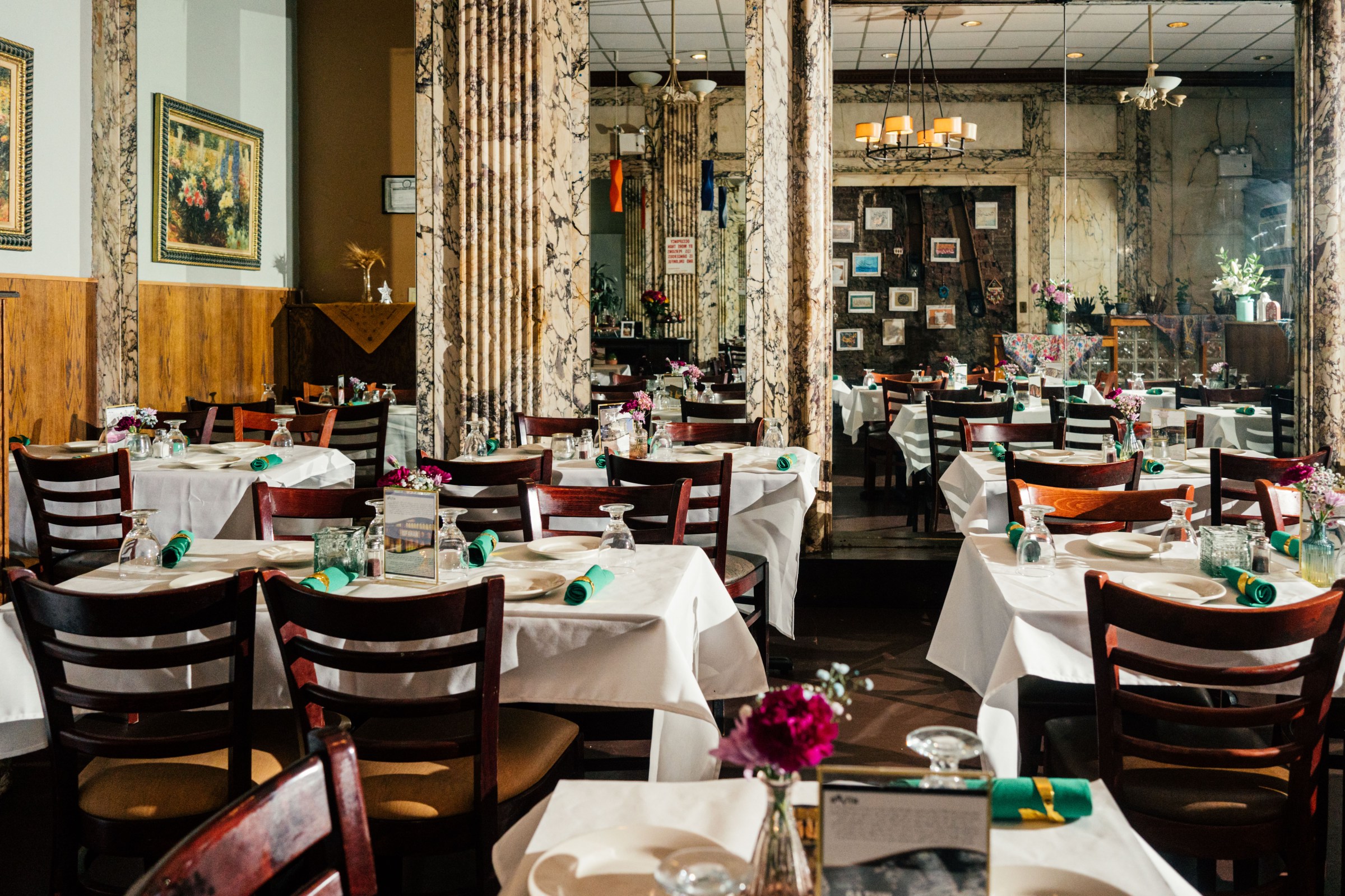 The dining room can seat around 60.