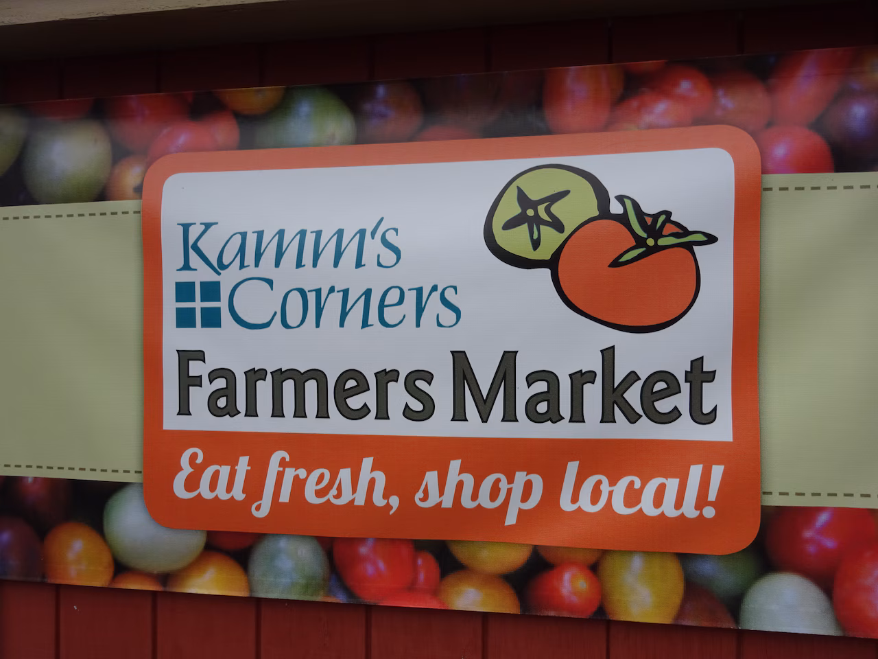 Kamms Corners Farmers Market sign