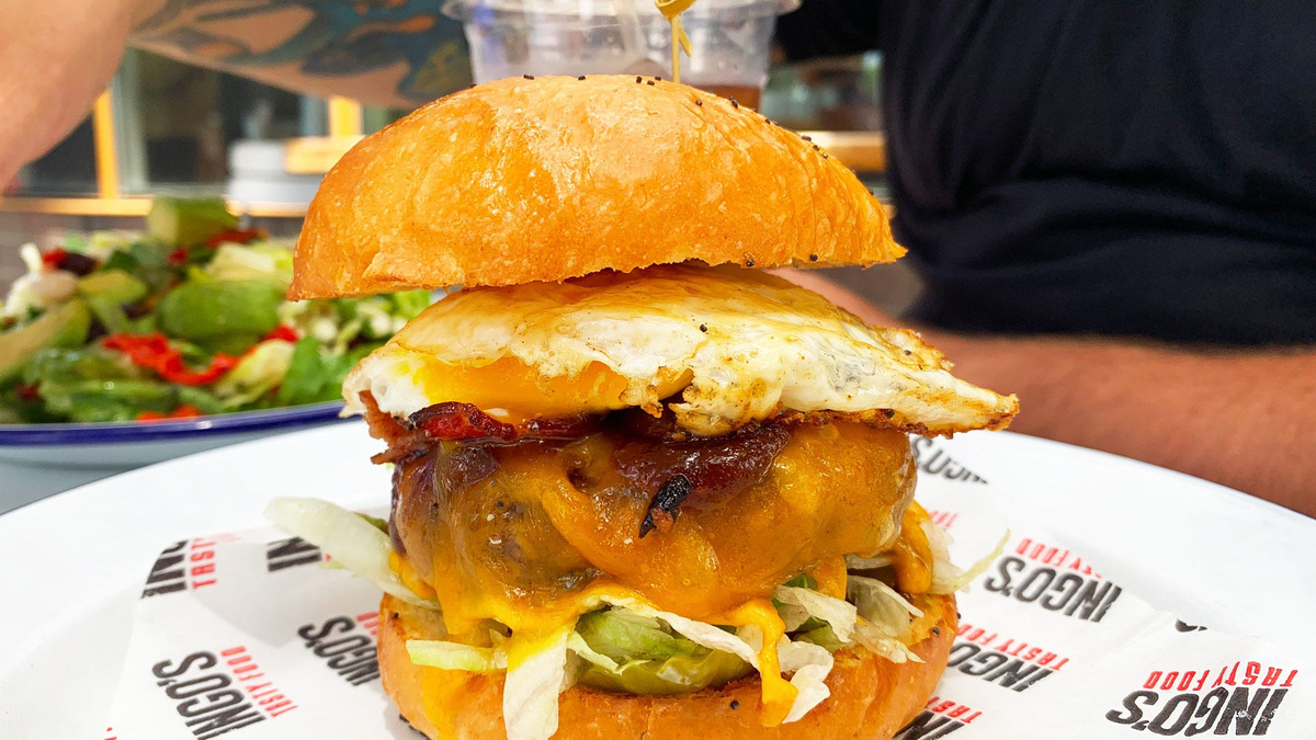 The Paris Texas burger at Ingo's Tasty Food. The Paris Texas burger at Ingo's Tasty Food.