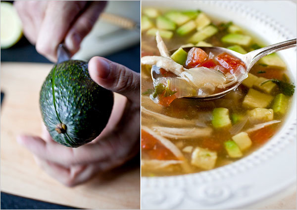 Chicken Soup With Lime and Avocado