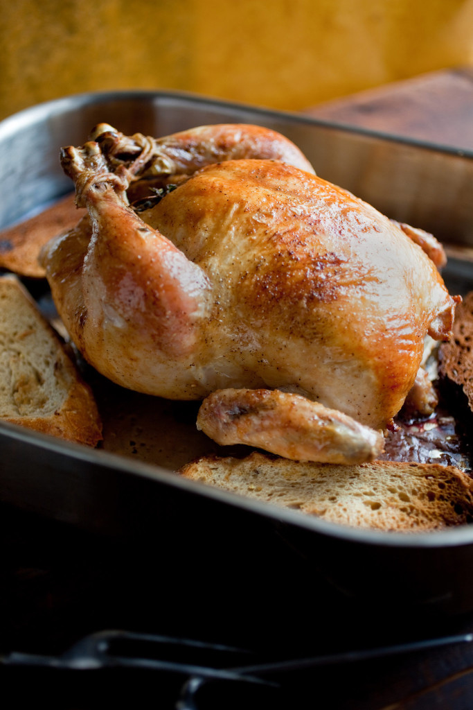 Garlic and Thyme Roasted Chicken With Crispy Drippings Croutons