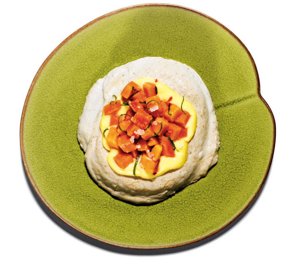 Kaffir Lime Meringue Cakes With Lime-Scented Papaya