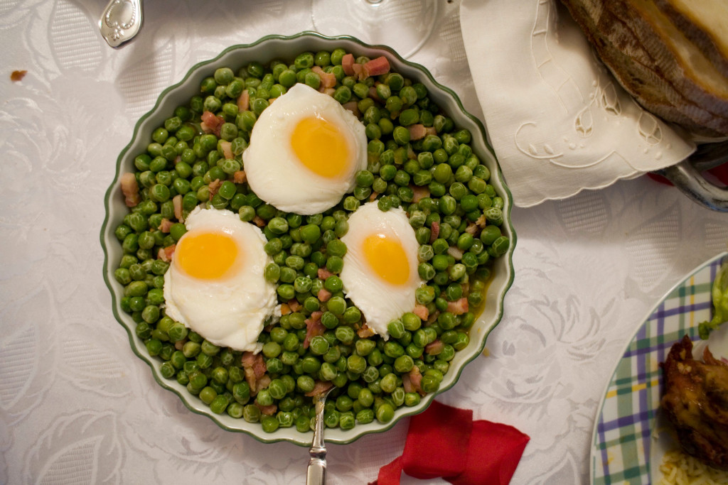Peas With Poached Eggs
