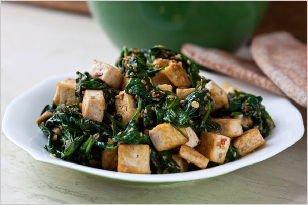 Spinach, Tofu and Sesame Stir-Fry