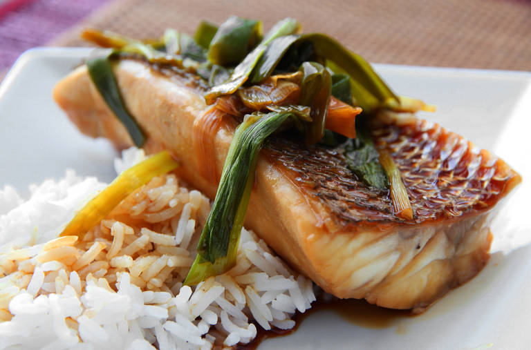 Striped Bass Poached In Spicy Soy Sauce Dining and Cooking