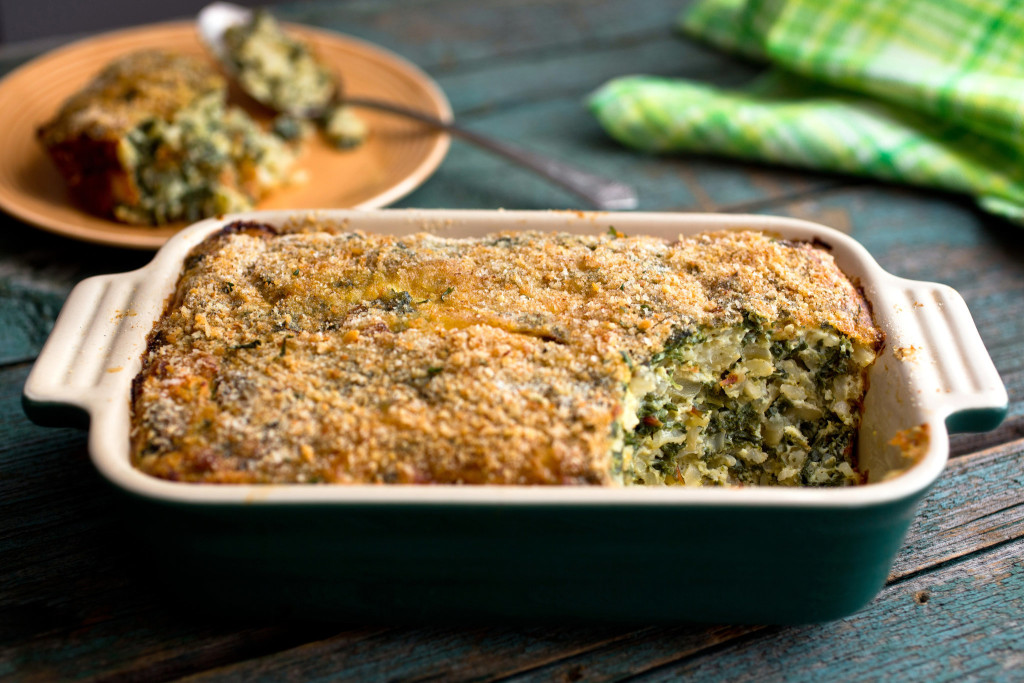 Beet Greens and Rice Gratin