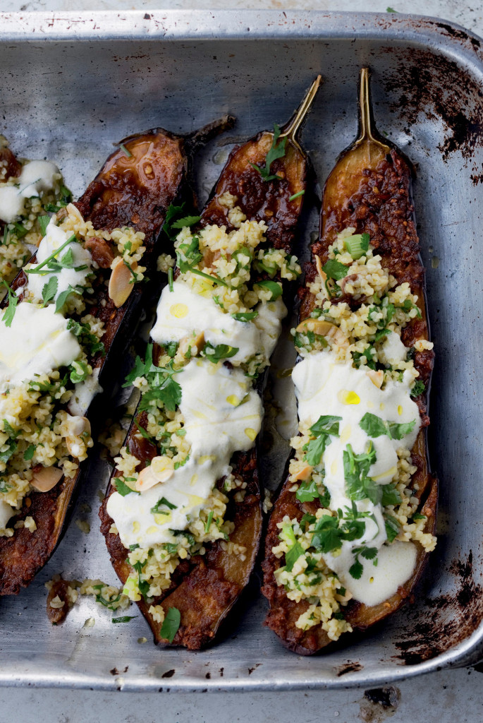 Chermoula Eggplant With Bulgur and Yogurt