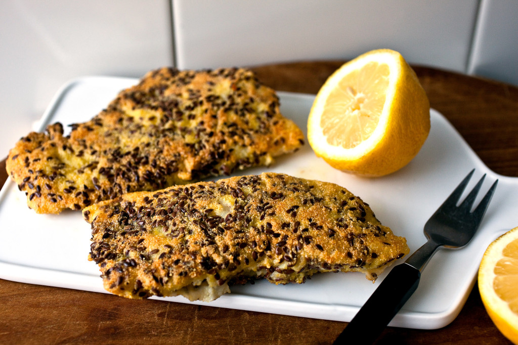 Cornmeal and Flax-Crusted Cod or Snapper