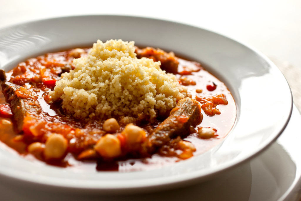 Couscous With Tomatoes, Okra and Chickpeas