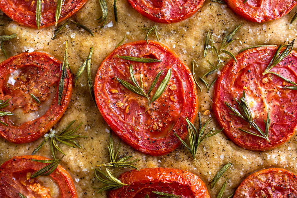 Focaccia With Tomatoes and Rosemary